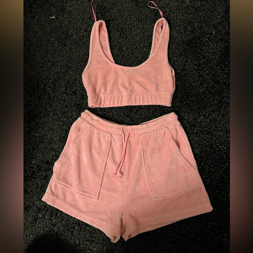 Zara terry cloth short set